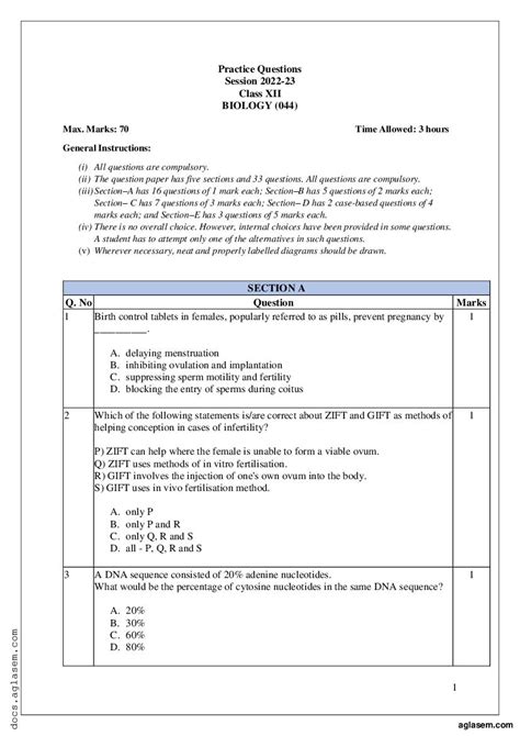 Image result for Bio Class 12 Sample Paper