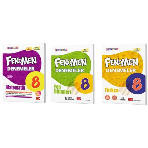 Fenomen 8. Sınıf LGS Matematik+Türkçe+Fen Bilimleri Deneme Seti 3 Kitap