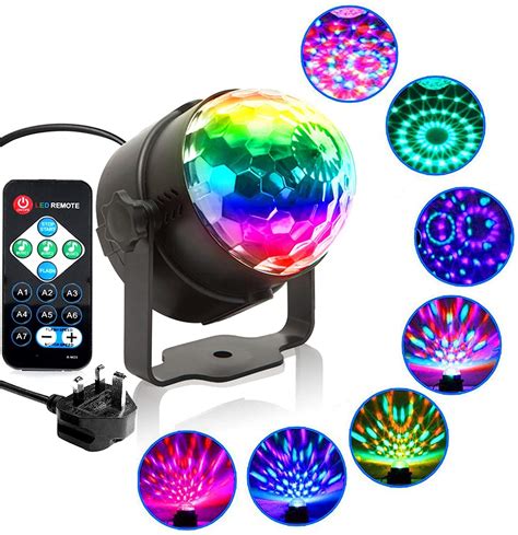 Wishlink DJ Lights Sound Activated Disco Light Party Lights Mini RGB ...