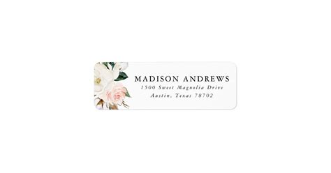 Watercolor Magnolias | Return Address Labels | Zazzle