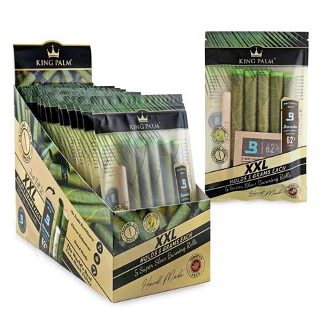 King Palm XXL Size Wraps W/ Boveda - 5 pack - (15 Count Display) - Sho — MJ Wholesale