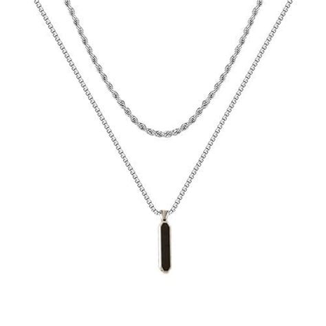 Buy Men's Jewellery 3D Cuboid Vertical Bar/Stick Stainless Steel Locket ...