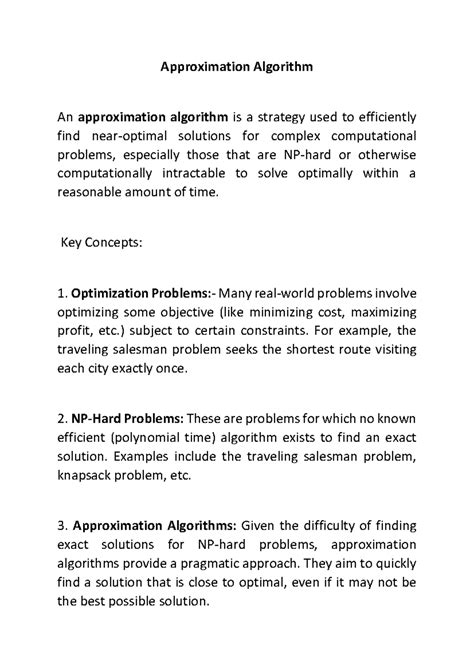 WEEK 10 - Approximation Algorithm An approximation algorithm is a ...
