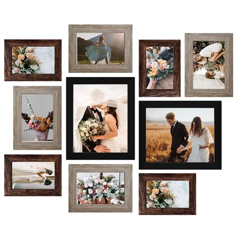 LUCKYLIFE Picture Frame Set 10-Pack, Gallery Wall Frame Collage with ...