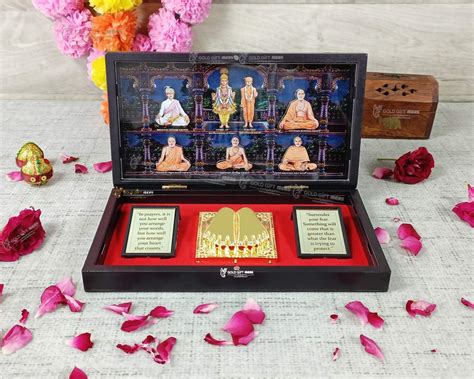 GoldGiftIdeas 24K Gold Plated BAPS Swaminarayan Photo Frame with Charan ...