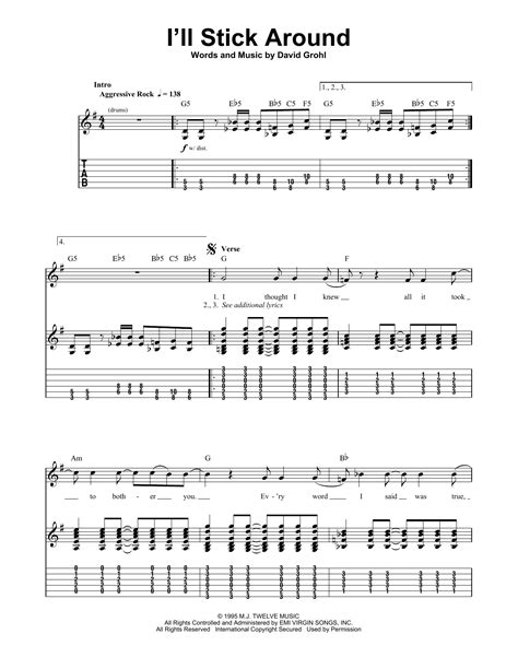 I'll Stick Around by Foo Fighters - Guitar Tab Play-Along - Guitar ...