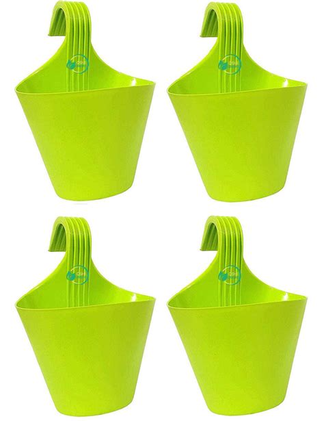 Evergreeness India Railing Hook Plastic Flower Pot Vertical Planter Pa ...