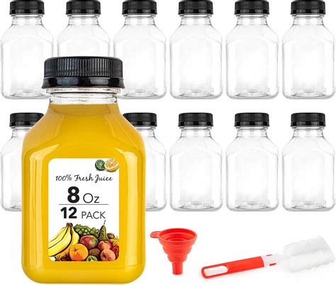 Amazon.com: 48 Pcs Plastic Juice Bottles Bulk with Caps, Small Reusable ...