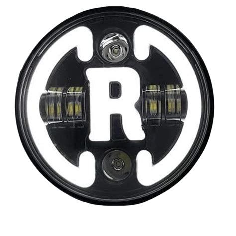 R Logo 4 Projector Cut DRL LED Headlight for All Royal Enfield Models ...