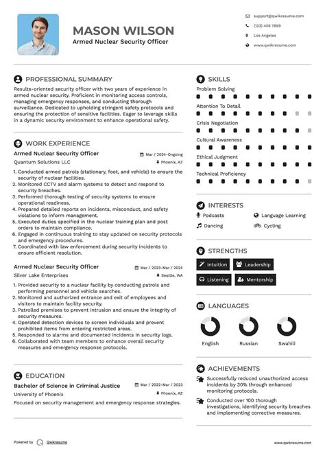 10+ Armed Nuclear Security Officer Resume Samples & Templates for 2025