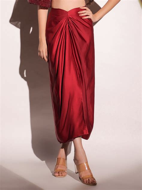 Shop Online Vermilion Veil Skirt At B'Infinite