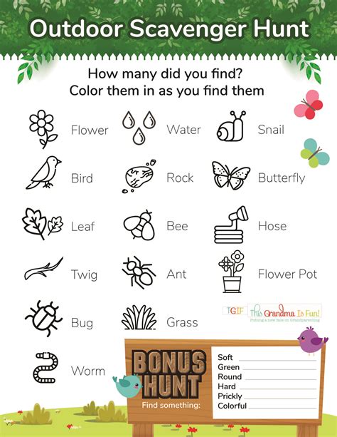 Free Printable Nature Scavenger Hunt