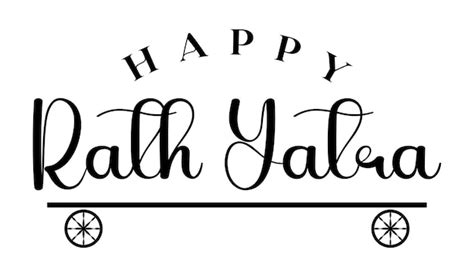 Happy rath yatra lettering hindu festival vector illustration | Premium ...