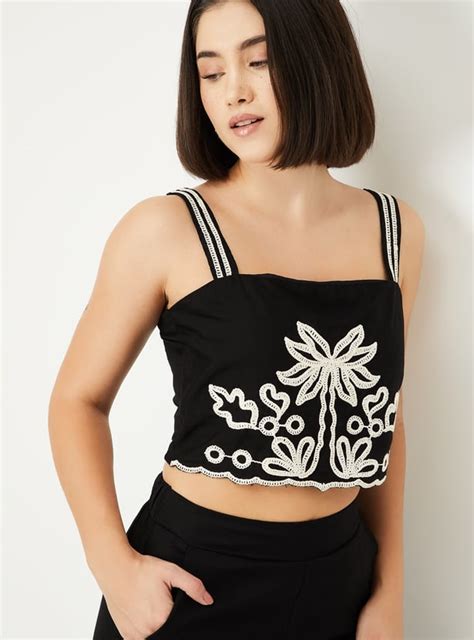 Buy Women Embroidered Crop Top Online at just Rs. 799.0 - 1000014747026 ...