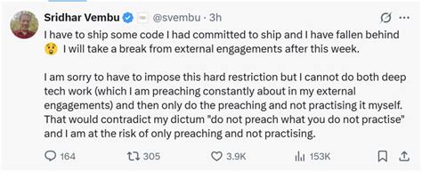 Zoho cofounder Sridhar Vembu to take a break from social media to focus ...