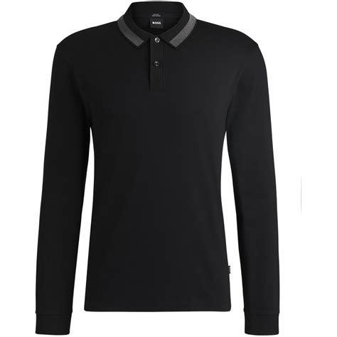 Black Long Sleeve Polo