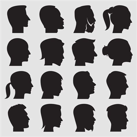 People Head Silhouette Clipart: Avatar Profile Vector Graphics (digital ...