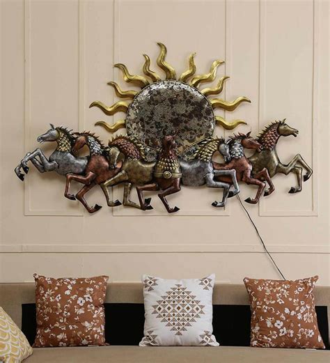 Adore 7 Horse Metal Wall Art lucky vastu running horses – Adore & Décor