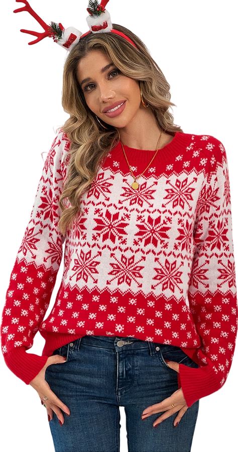Customer reviews for SOMER Women's Ugly Christmas Sweaters Snowflake ...