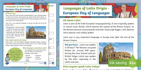 Languages of Latin Origin Fact File – Twinkl Resources
