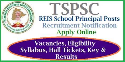 REIS School Principal 304 Posts Recruitment Notification Vacancies ...