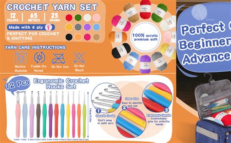 Alfa Mart 46 Pcs Crochet Kits for Beginners, All in One Crochet Kits ...