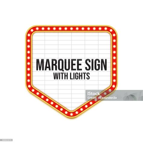 Marquee Sign With Lights Vintage Movie Theater Letter Board Signage Red ...