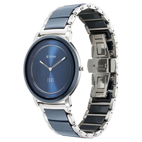 Buy Online Titan Edge Fusion Slim Two-Toned Steel And Ceramic Strap ...