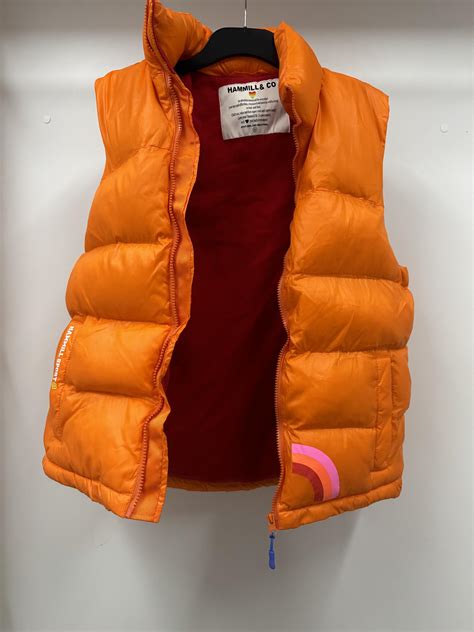 Lot - Orange Puffer Vest Marked Hammill & Co Size M.