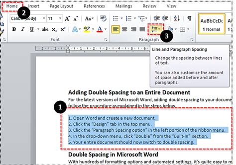 How to Double Line Space in Word 的图像结果