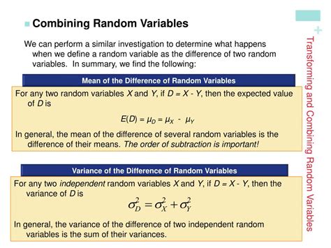 Image result for Shift in and Combining Random Variables