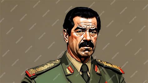 Premium Photo | Illustration of a print of a Saddam Hussein