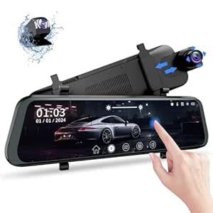 PRUVEEO Mirror Dash Cam Front and Rear, Dual Dashcam 1080P Backup Rear ...