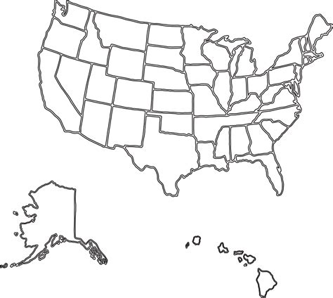 Printable united states blank map