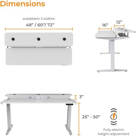 Buy VERSADESK 48 Wide Powerlift Split-Level Electric Standing Desk ...