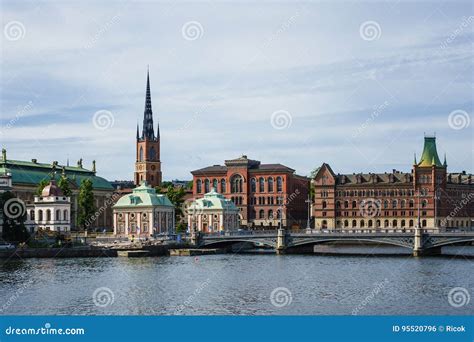 View To the Capital of Sweden, Stockholm Stock Photo - Image of shore, sweden: 95520796