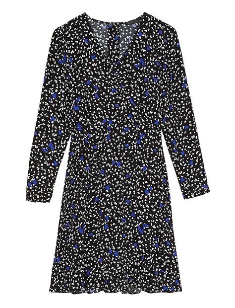 Buy Floral V-Neck Knee Length Wrap Dress at Marks & Spencer