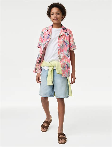 Buy 2pc Pure Cotton Shirt & T-Shirt Set (6-16 Yrs) at Marks & Spencer