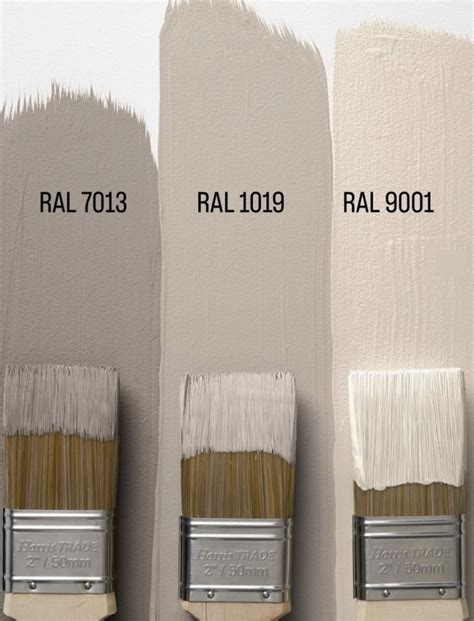 Three Different Shades of Paint: RAL 1013, RAL 1019, RAL 1010