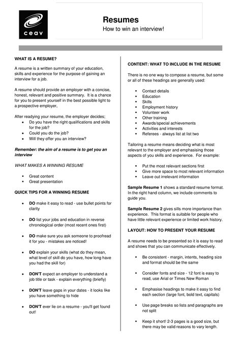 Small Resume Example 的图像结果