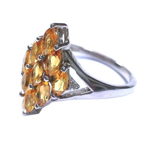 Natural Citrine Ring in Sterling Silver : Mahavir Gems