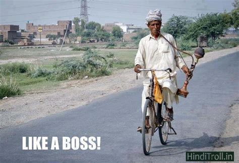 Like A Boss | Old Man Smoking A Cigarette On Cycle Desi Funny Picture