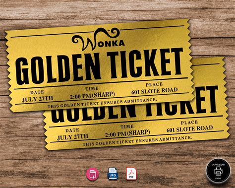 Willy Wonka Golden Ticket Template Full