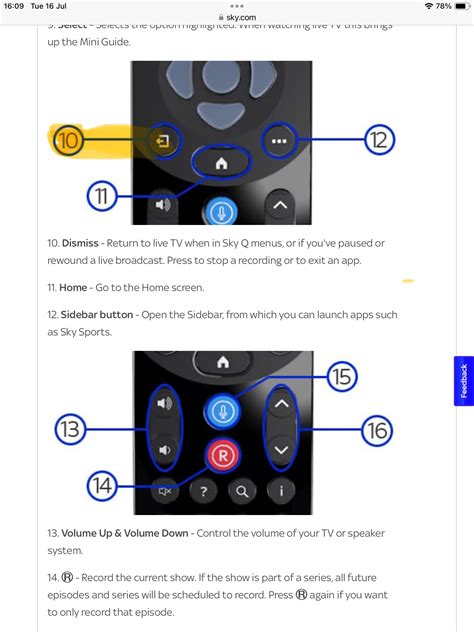 SkyQ Remote Buttons Explained 的图像结果