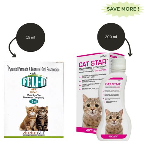 Buy Skyec Cat Star Syrup Multivitamin for Cats (100ml) And Areion Vet ...