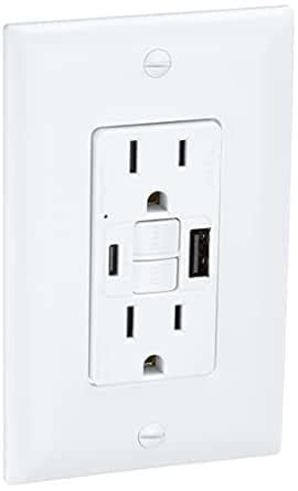 Legrand RadiantÃ‚® USB GFCI Outlet, 15A Tamper-Resistant, Self-Test ...