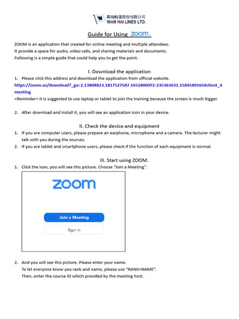 Instructions for Using Zoom 的图像结果