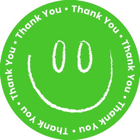 Smiley Thank You | Free circle sticker template | Studio