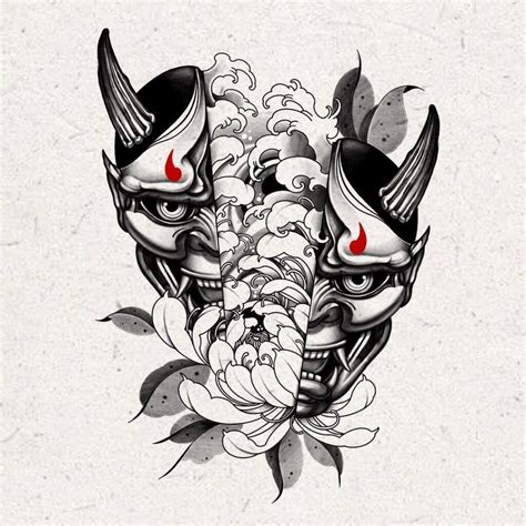 190+ Oni Mask Tattoo Designs with Meaning(2024) | Oni mask tattoo, Oni ...