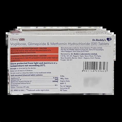GLIMY MV2 TABLET 10'S Price, Uses, Side Effects & Substitutes | Medkart